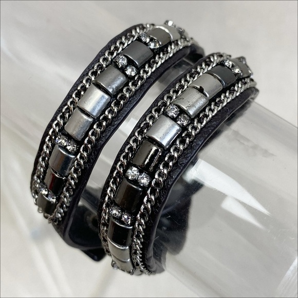 Stella & Dot Cady Wrap Bracelet/Silver ~ Retired - Picture 1 of 6